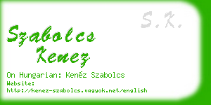 szabolcs kenez business card